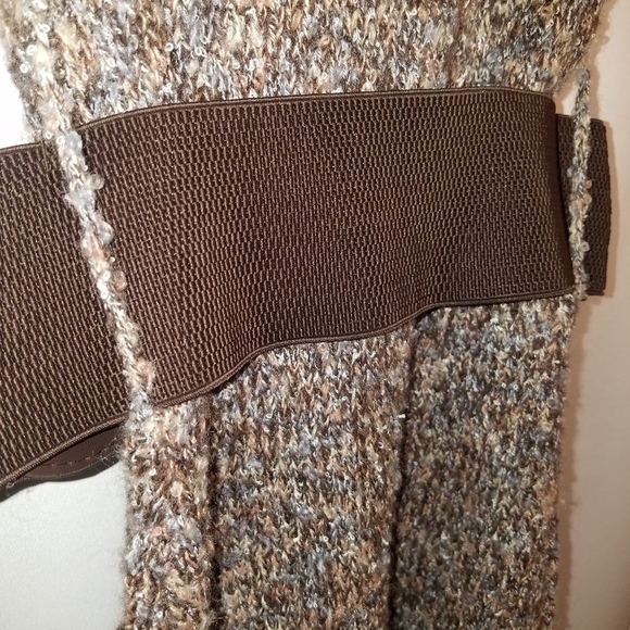 NWT XOXO Cowl Neck Knit‎ Sweater Dress Brown Marled Belted Women’s XS Cozy Fall - Picture 4 of 7